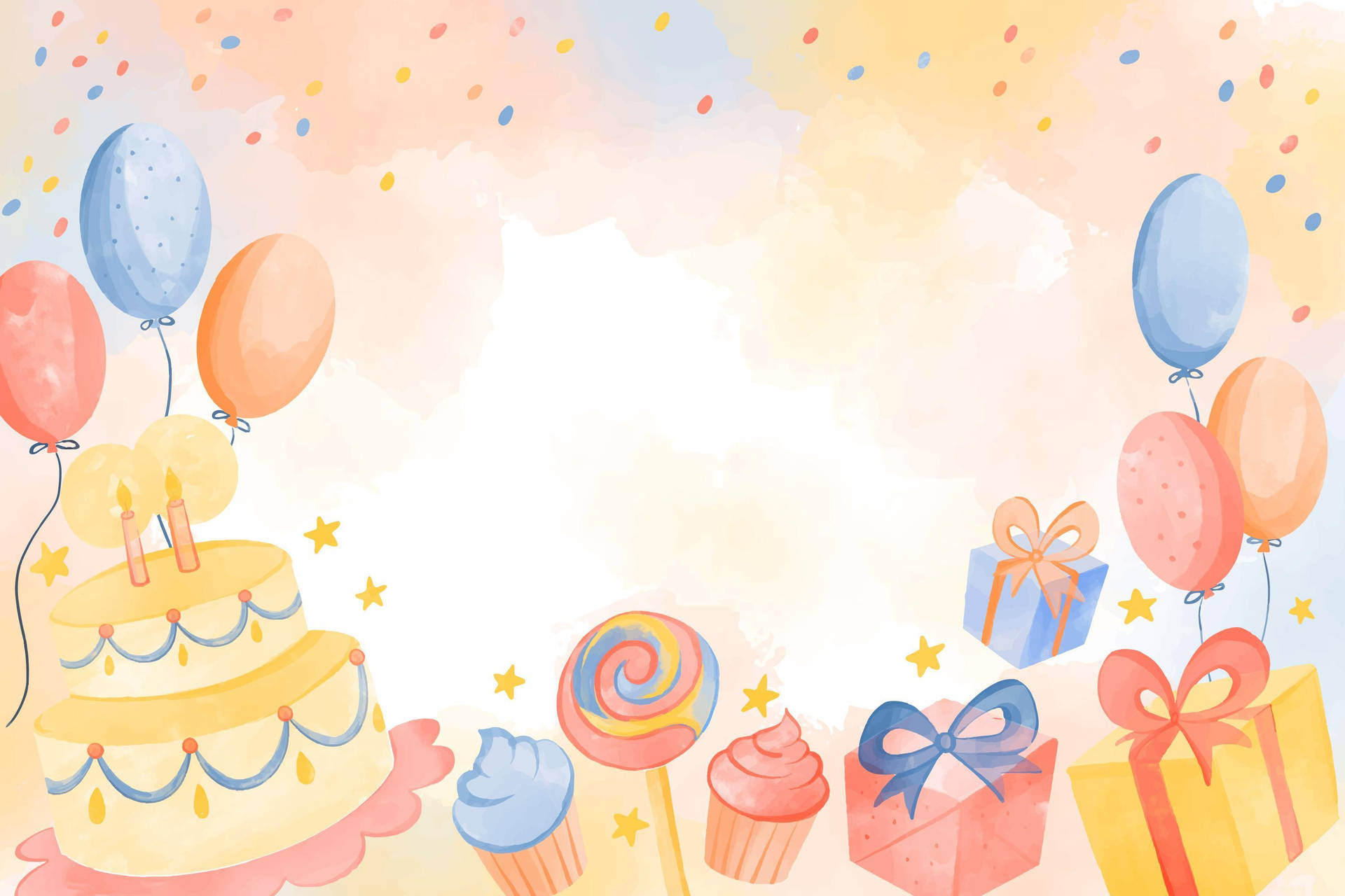 Pastel Aesthetic Happy Birthday Party Background