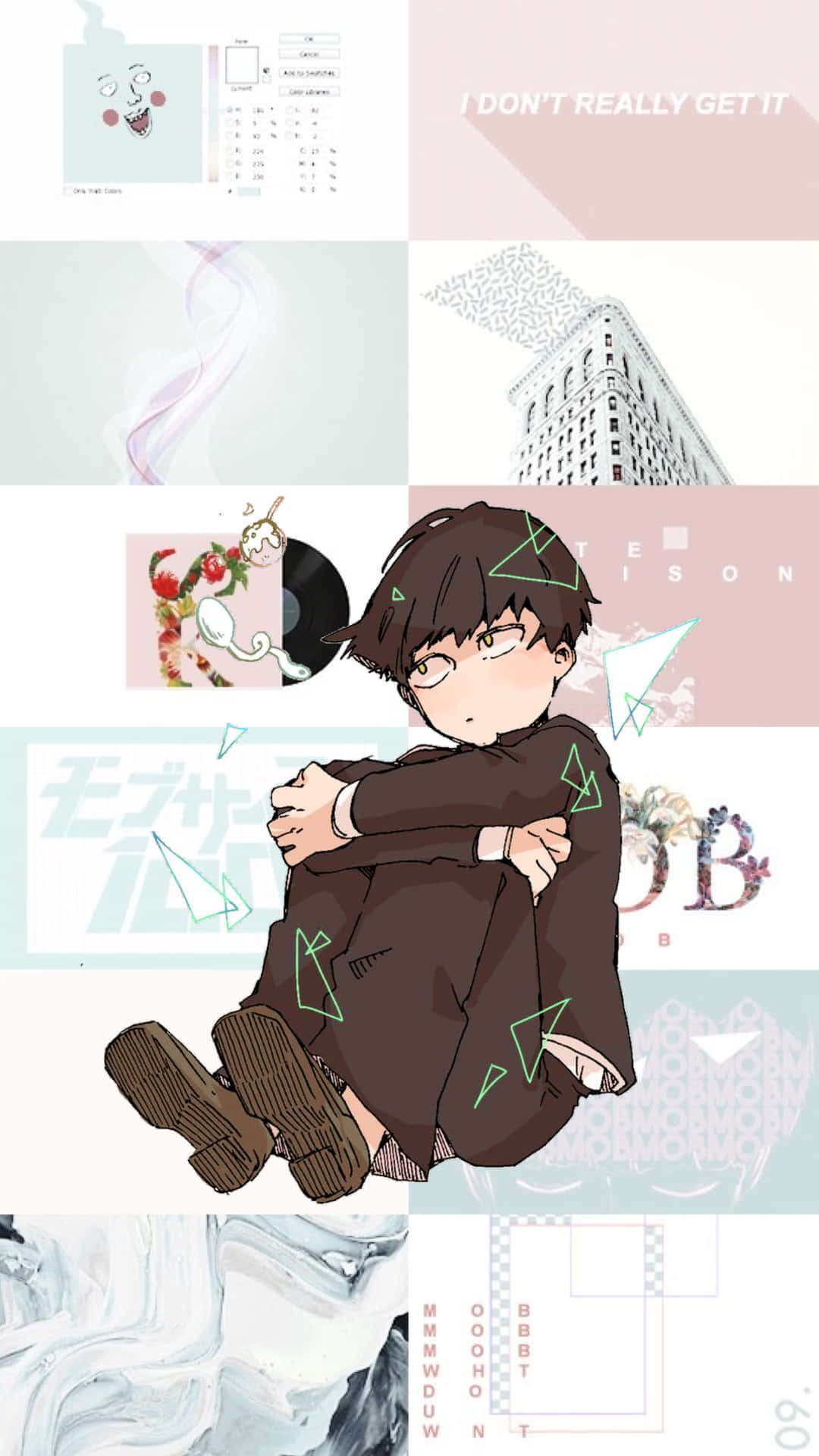 Pastel Aesthetic Mob Psycho Iphone Background