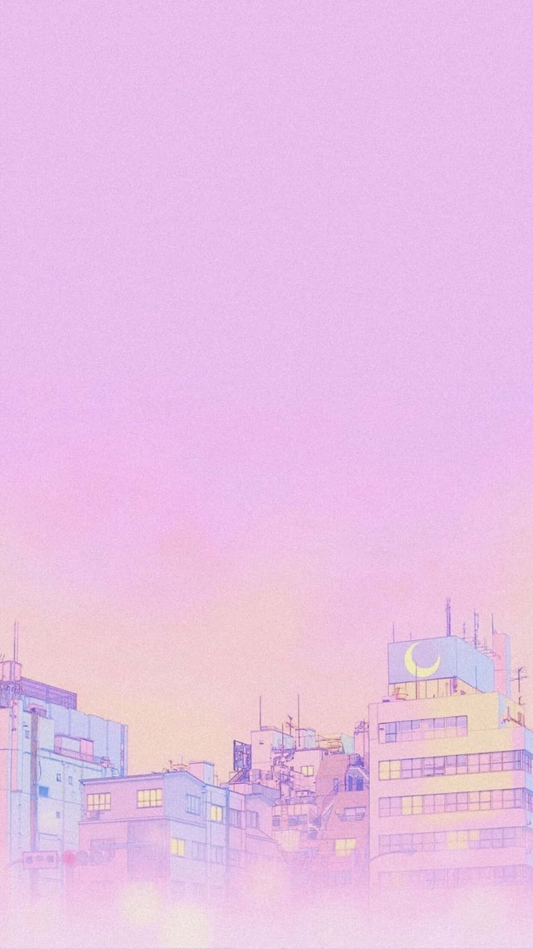 Pastel Anime Cityscapei Phone Wallpaper Background