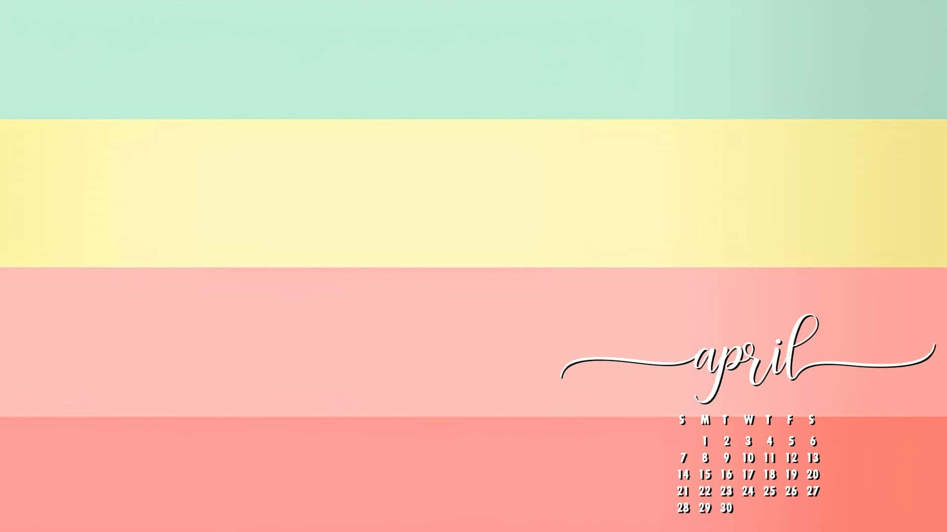 Pastel April Calendar Wallpaper Background