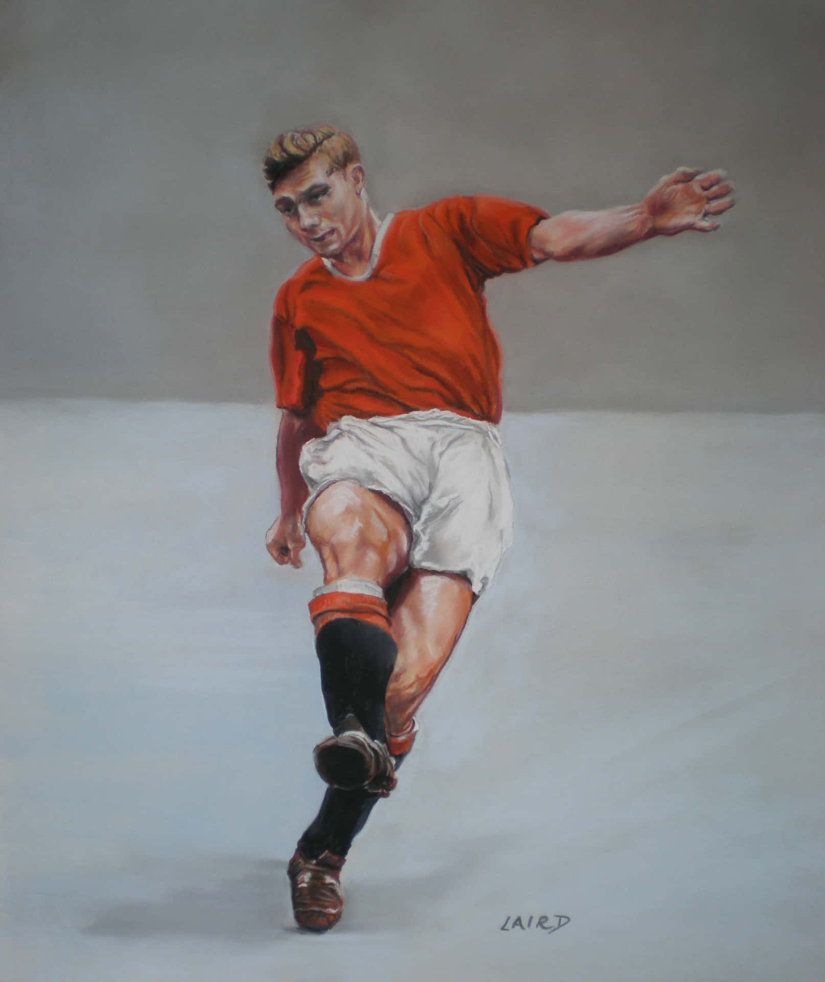 Pastel Artwork Of Duncan Edwards Background