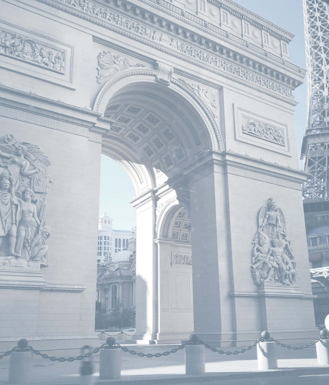 Pastel Blue Aesthetic Arc De Triomphe Background