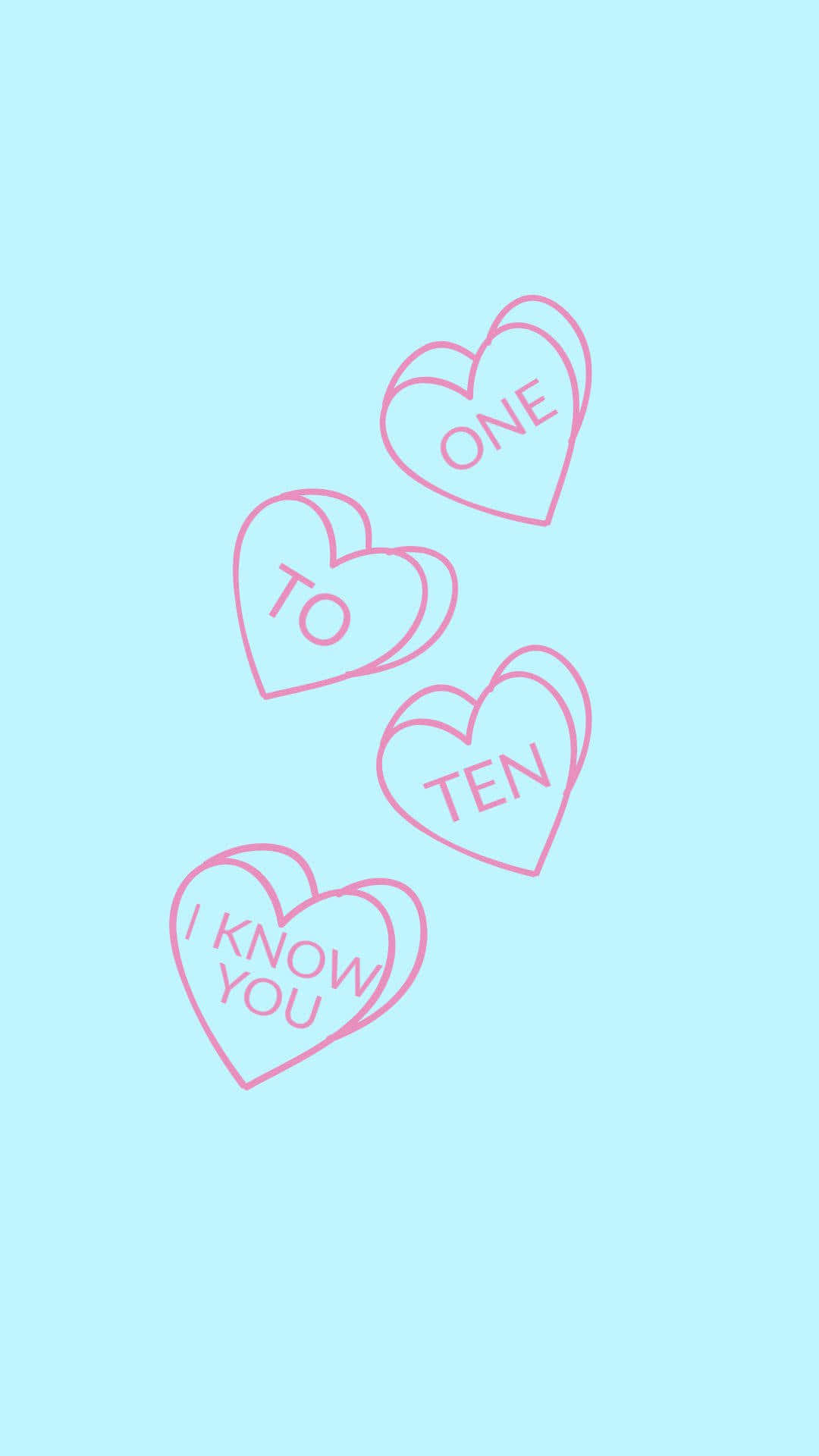 Pastel Blue Aesthetic Background Hearts Quote Background
