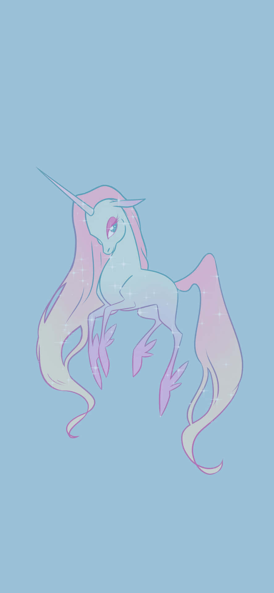 Pastel Blue Aesthetic Girl Unicorn Background