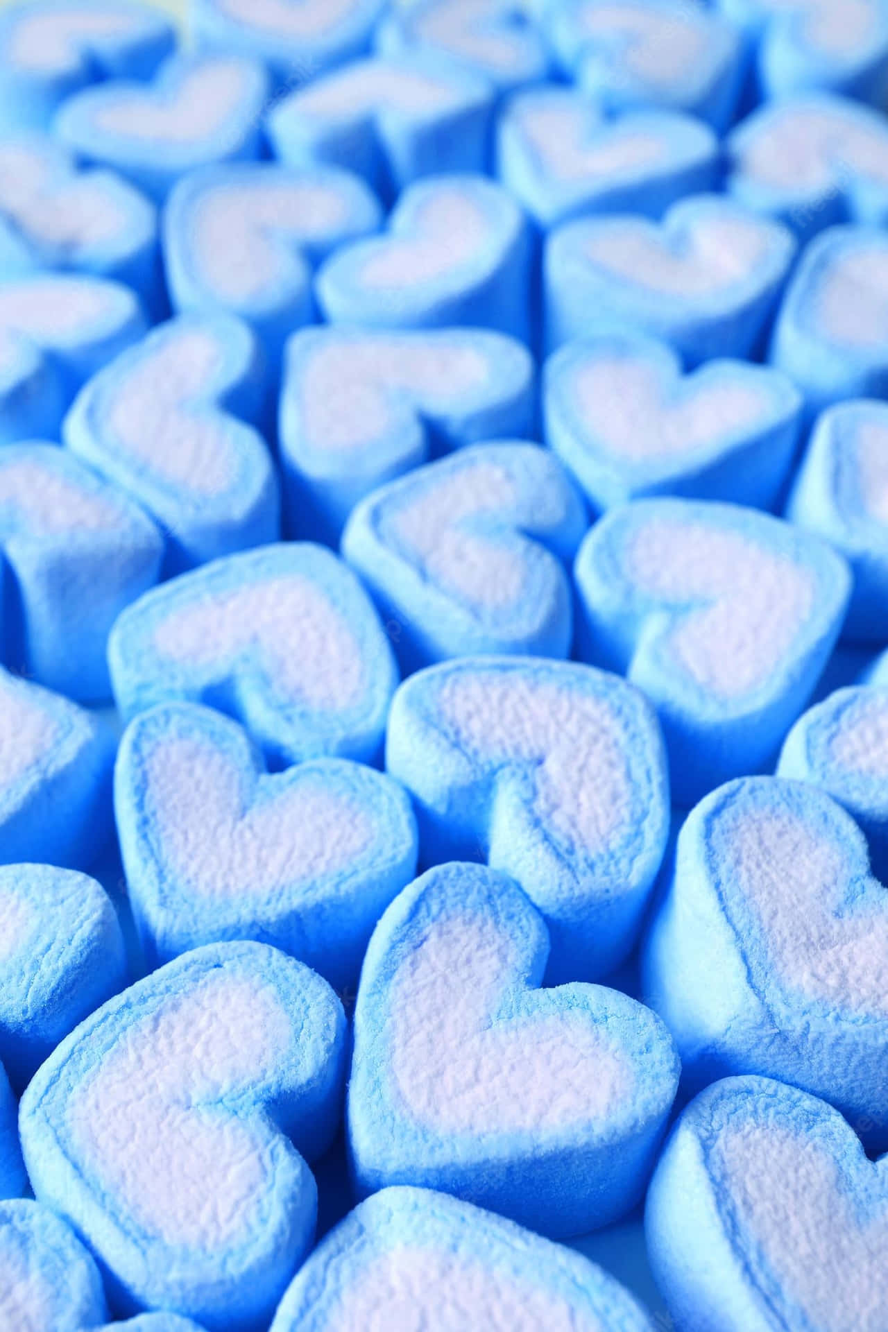 Pastel Blue Aesthetic Heart Marshmallow Background