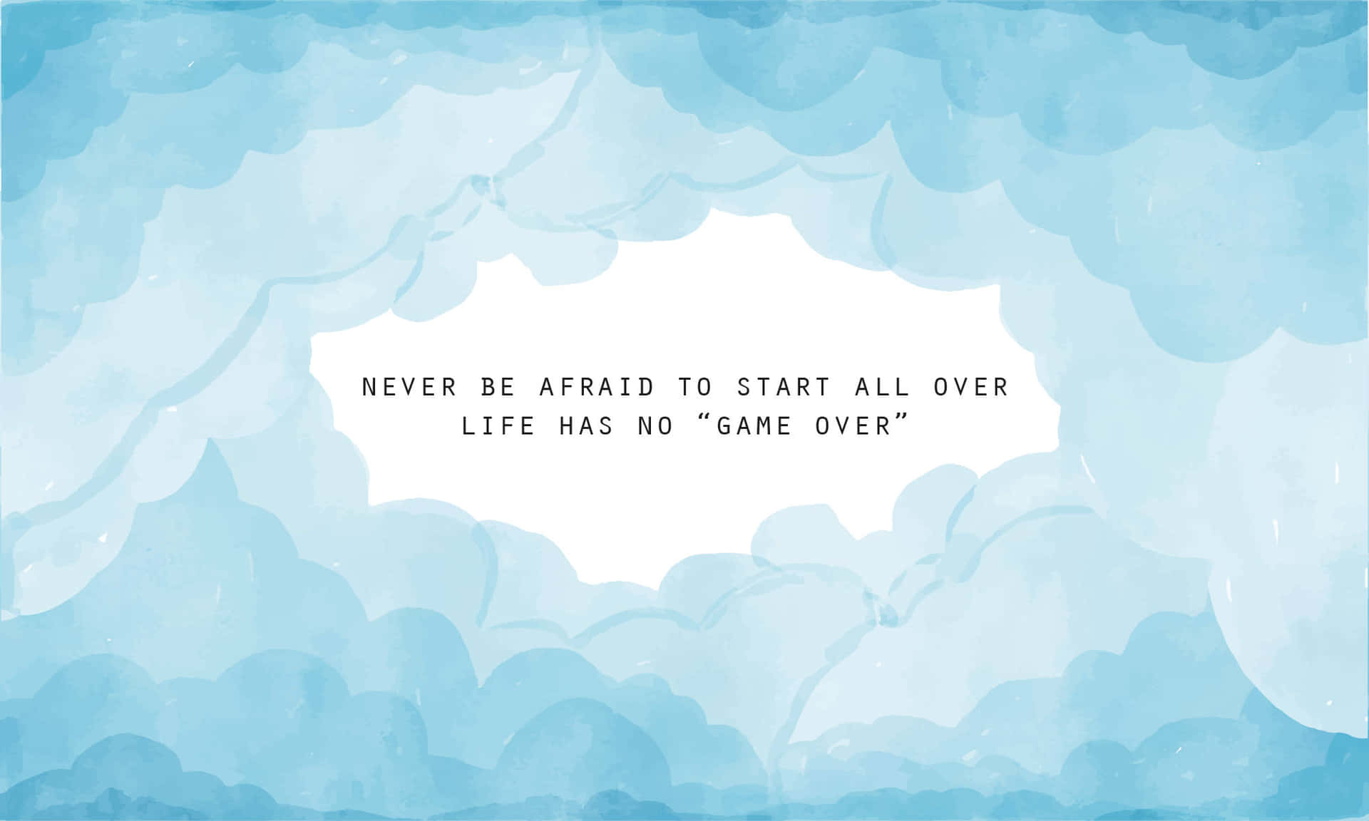 Pastel Blue Aesthetic Motivational Quote Background