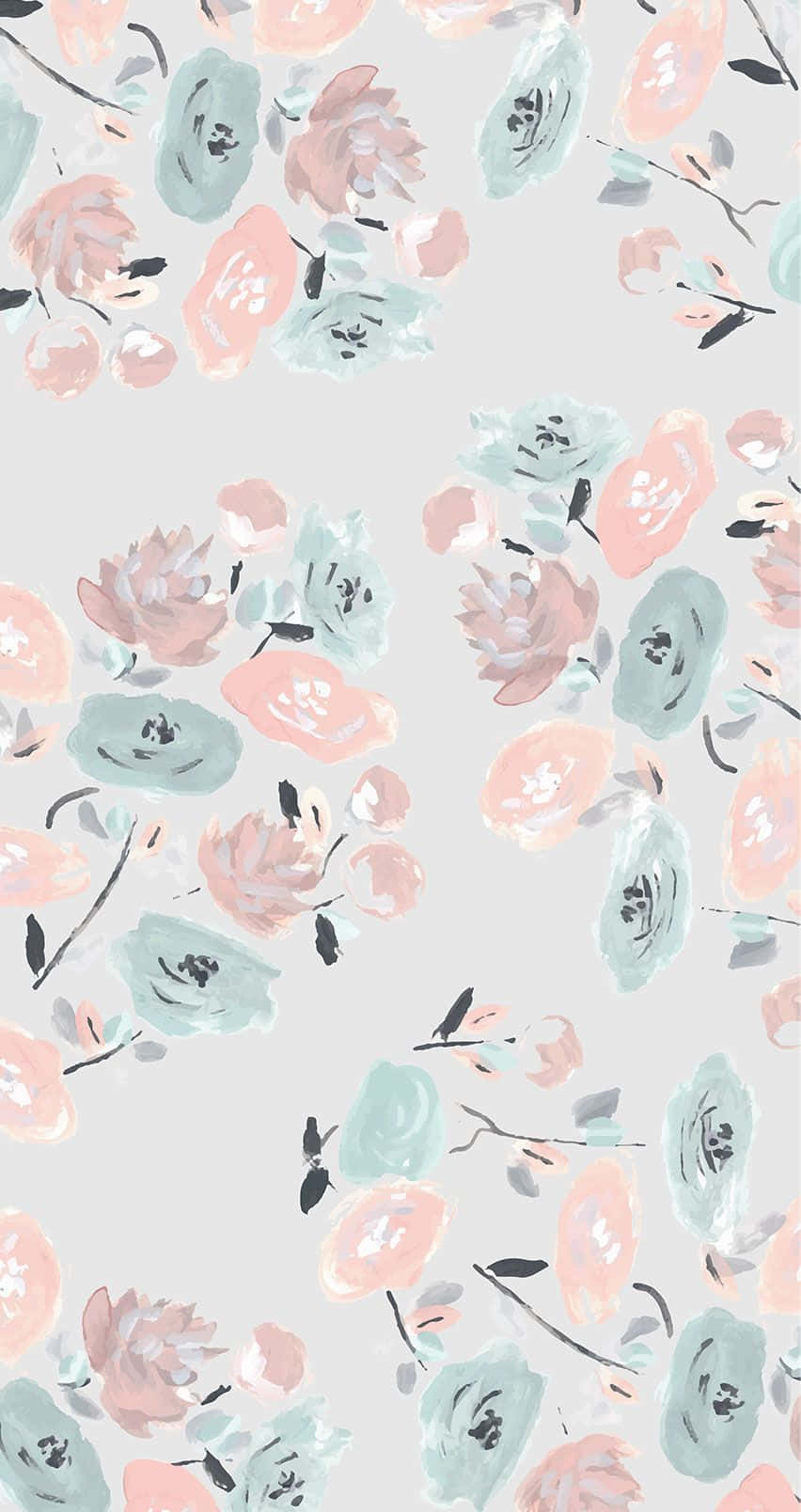 Pastel Blue And Pink Cute Floral
