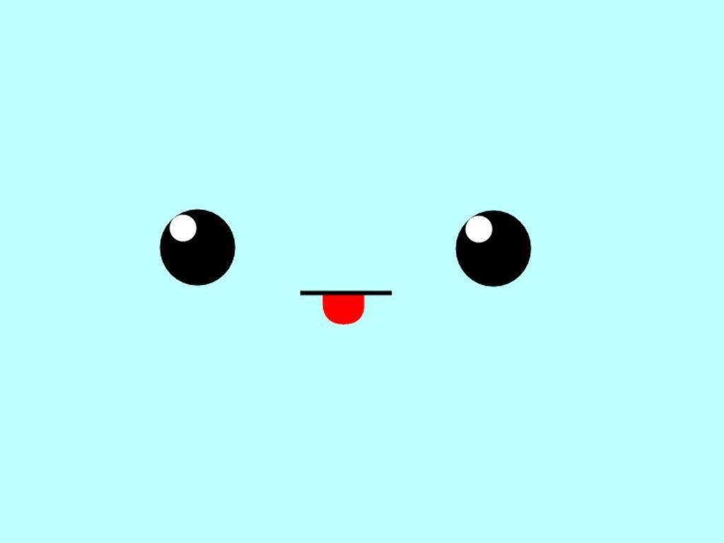 Pastel Blue Face Kawaii Cover Background