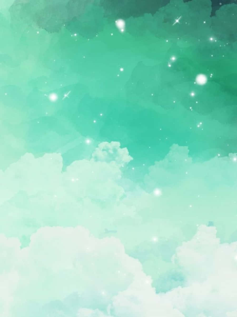 Pastel Blue Green Abstract Art Wallpaper Background