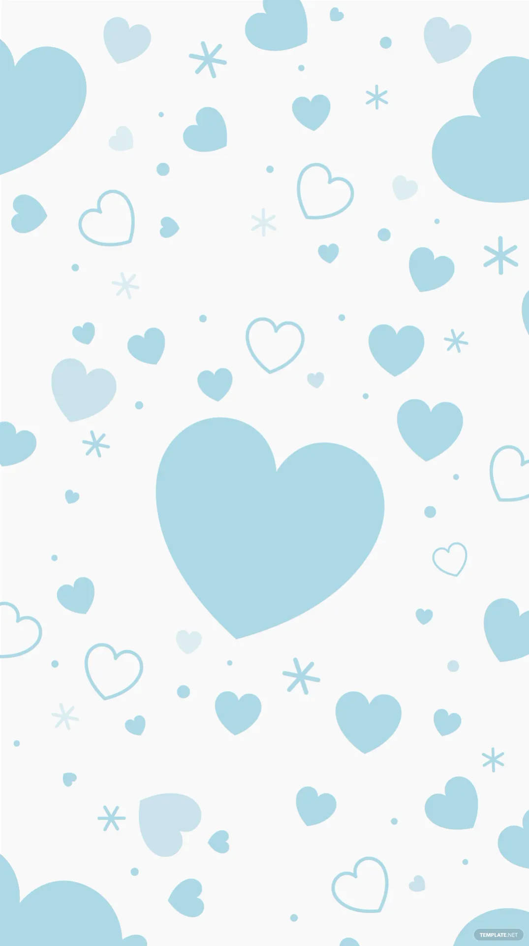 Pastel Blue Hearts Pattern