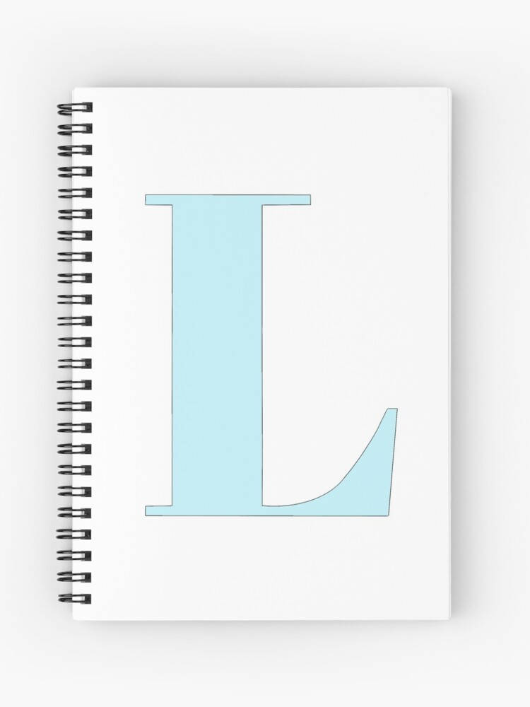 Pastel Blue Letter L On Notebook Background