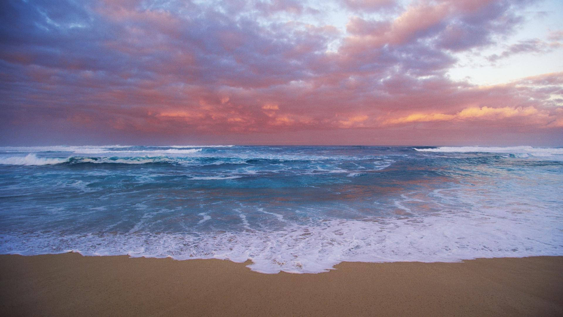 Pastel Blue Ocean Sunset