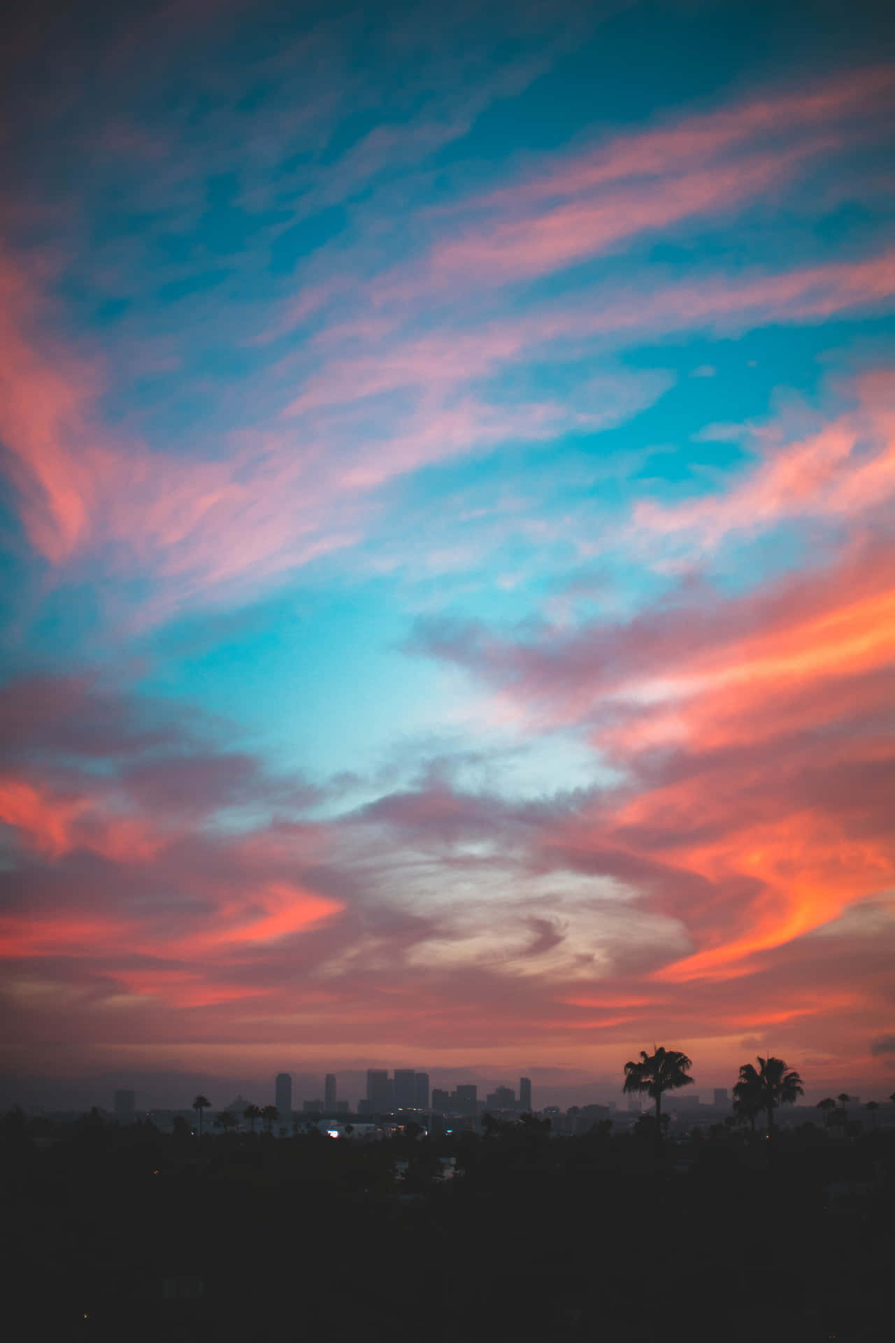 Pastel Blue Pink Sunset Cloud Background