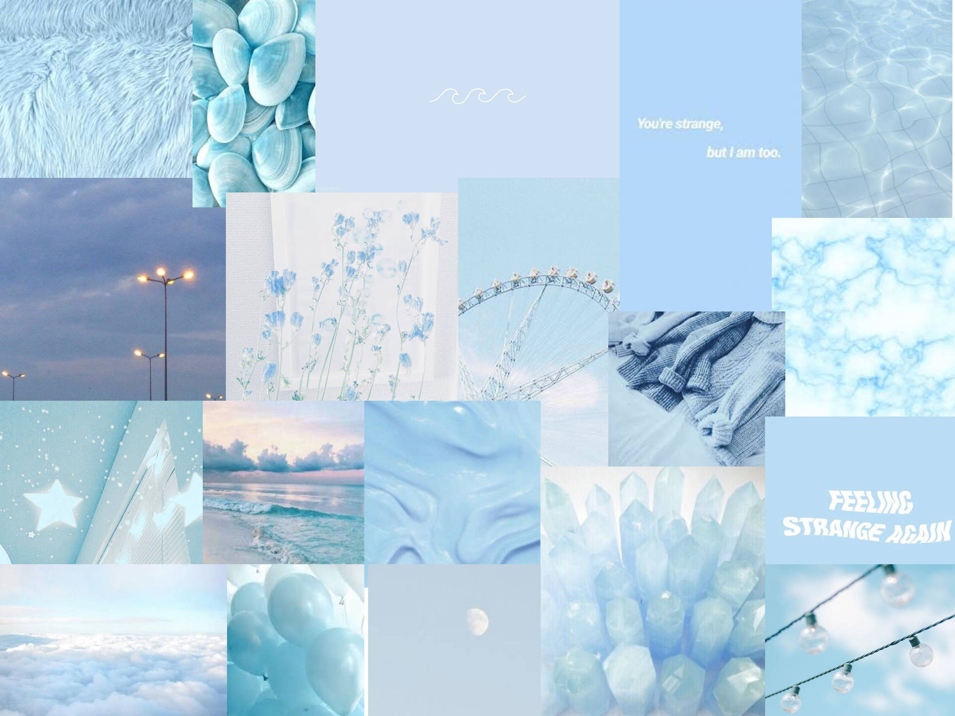 Pastel Blue Scenery And Quotes