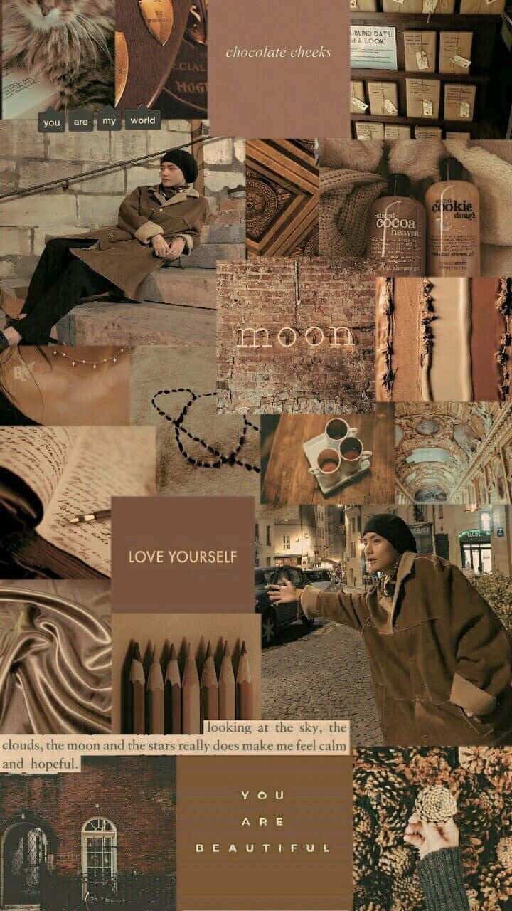 Pastel Brown Collage Background