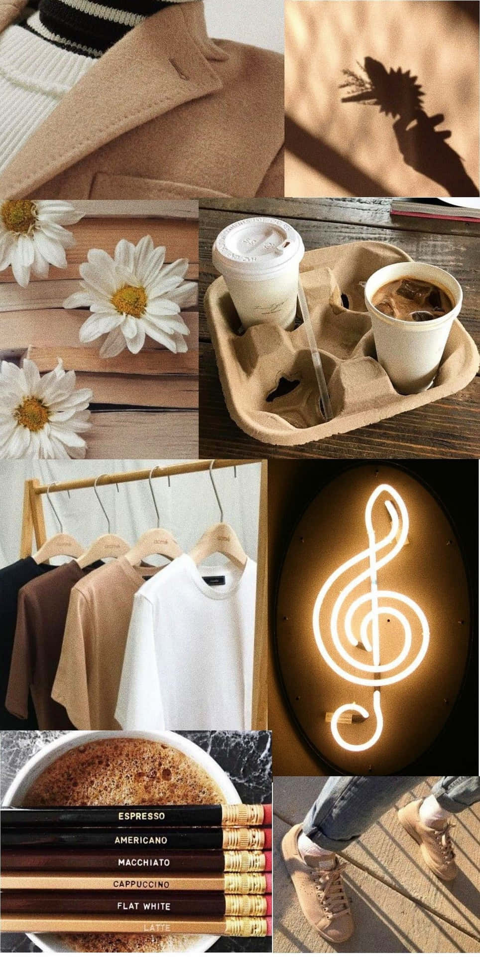 Pastel Brown Collage Background