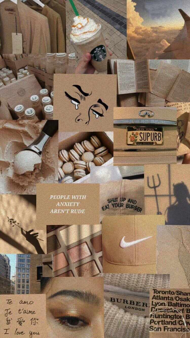 Pastel Brown Collage Background