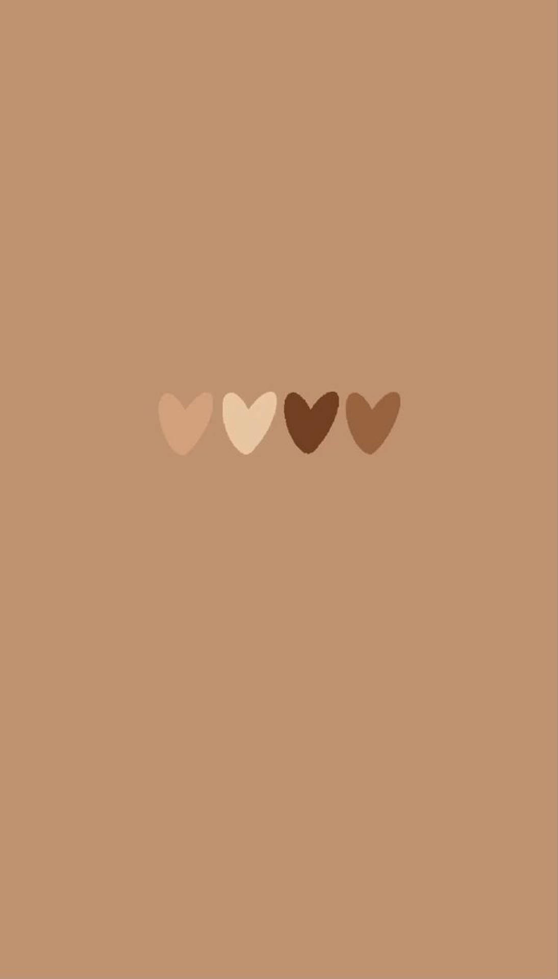 Pastel Brown Hearts Background