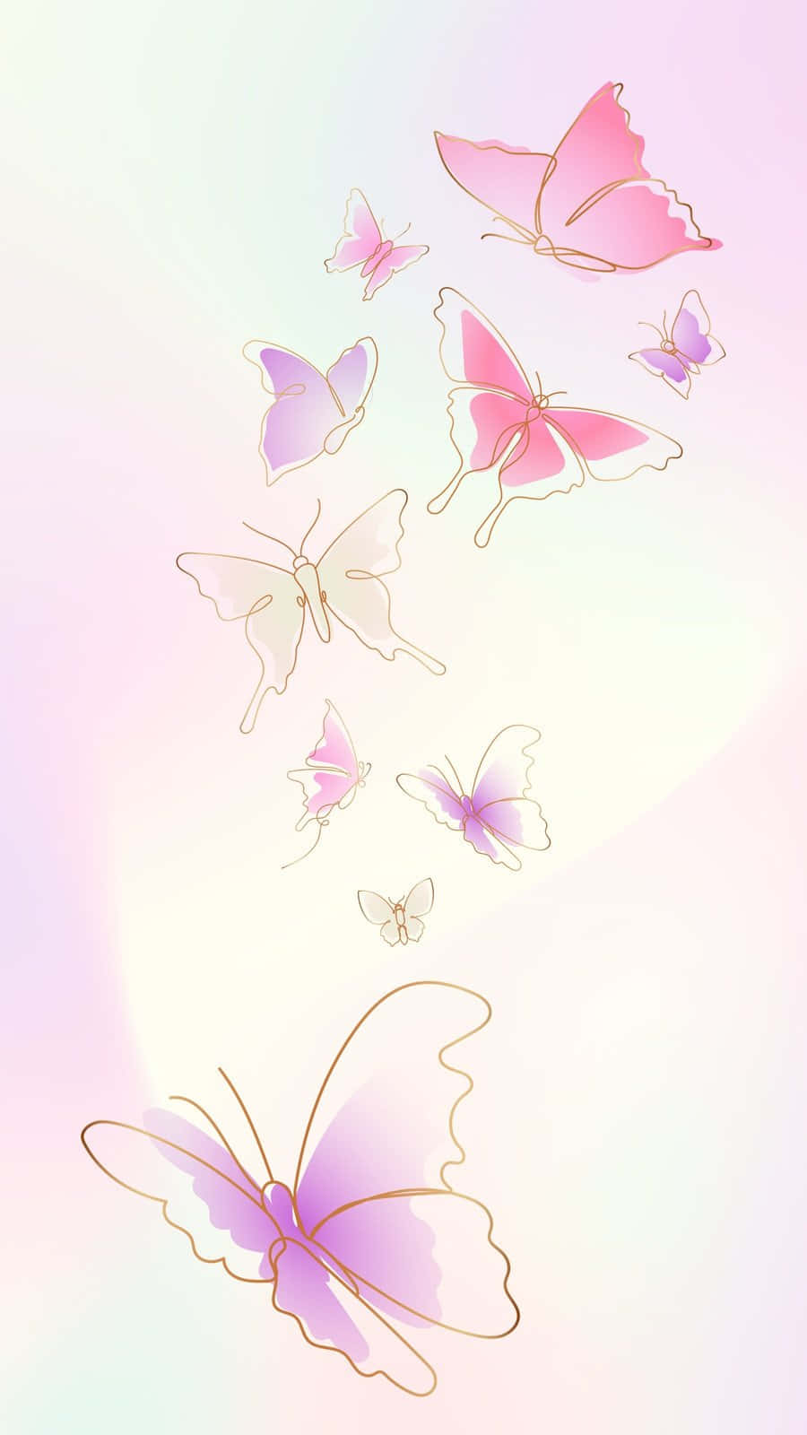 Pastel Butterflies Artwork Background