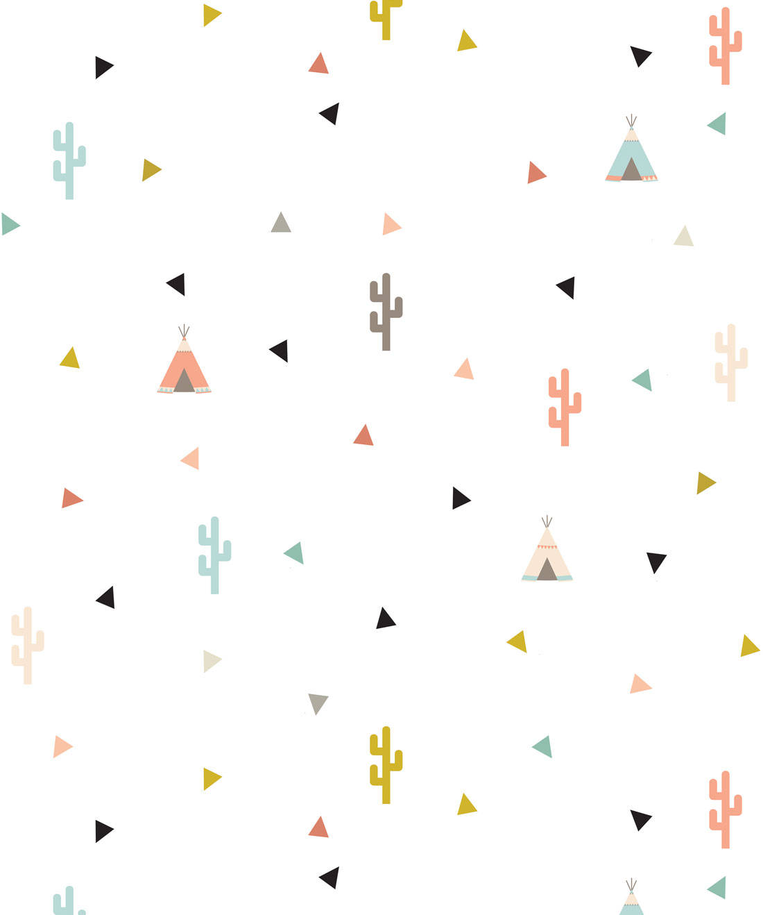 Pastel Cactus Figure Colorful Mini Icon Mobile Background