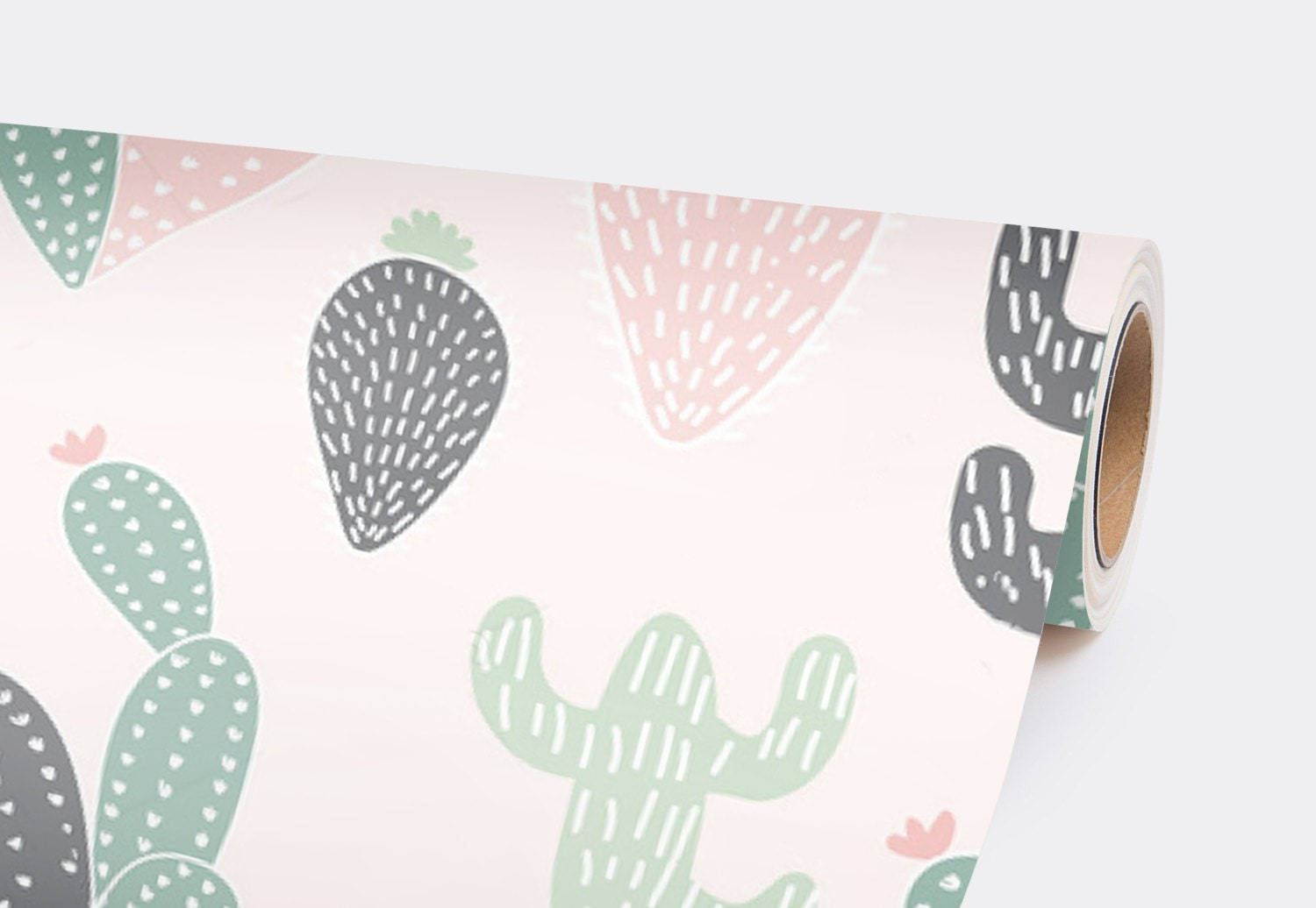 Pastel Cactus Wall Art Roll Background