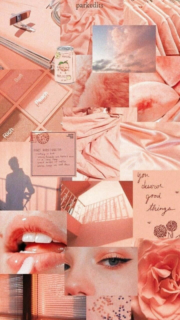 Pastel Collage Peach Aesthetic Background