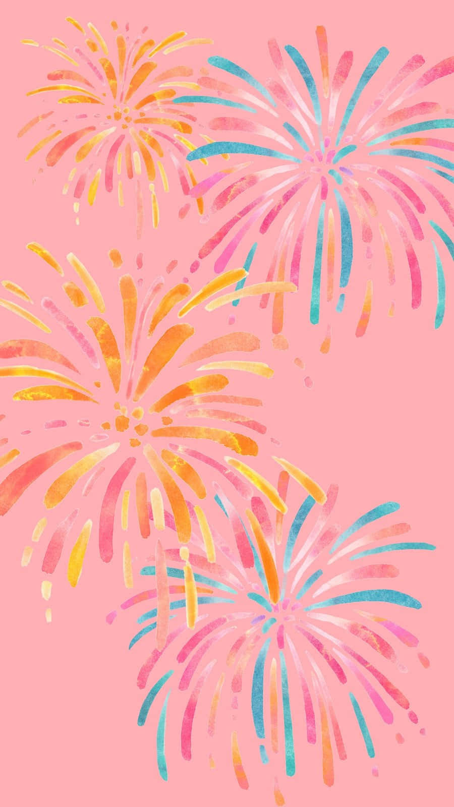 Pastel Color Fireworks Graphic Art