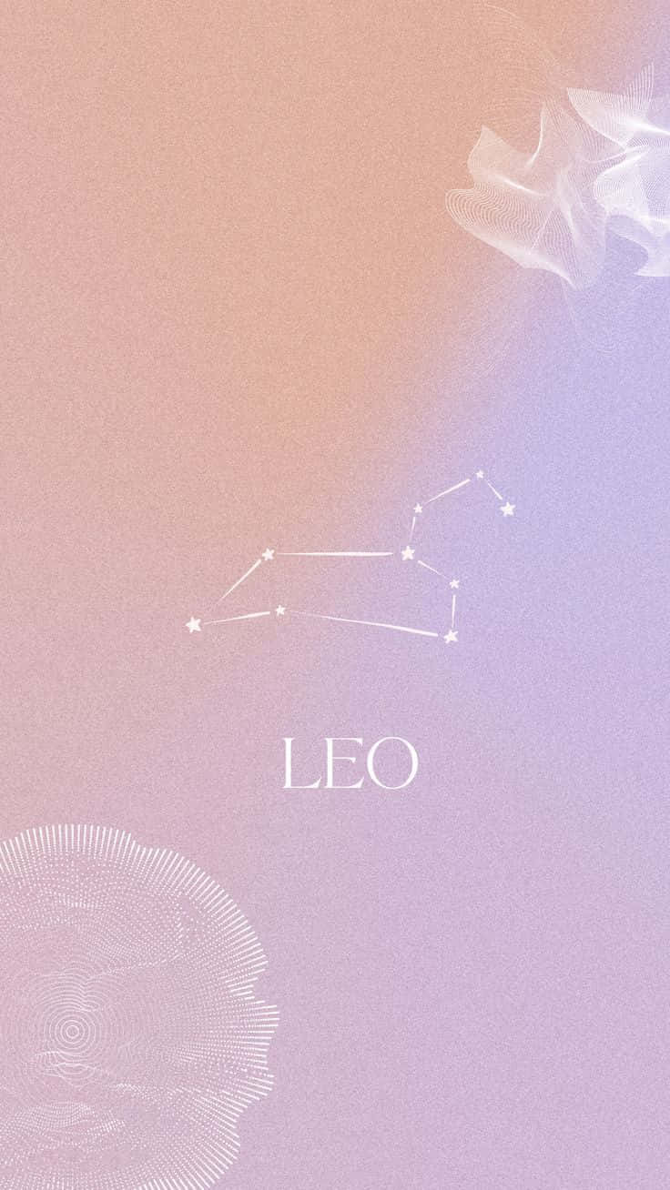 Pastel Colored Leo Zodiac Constellation