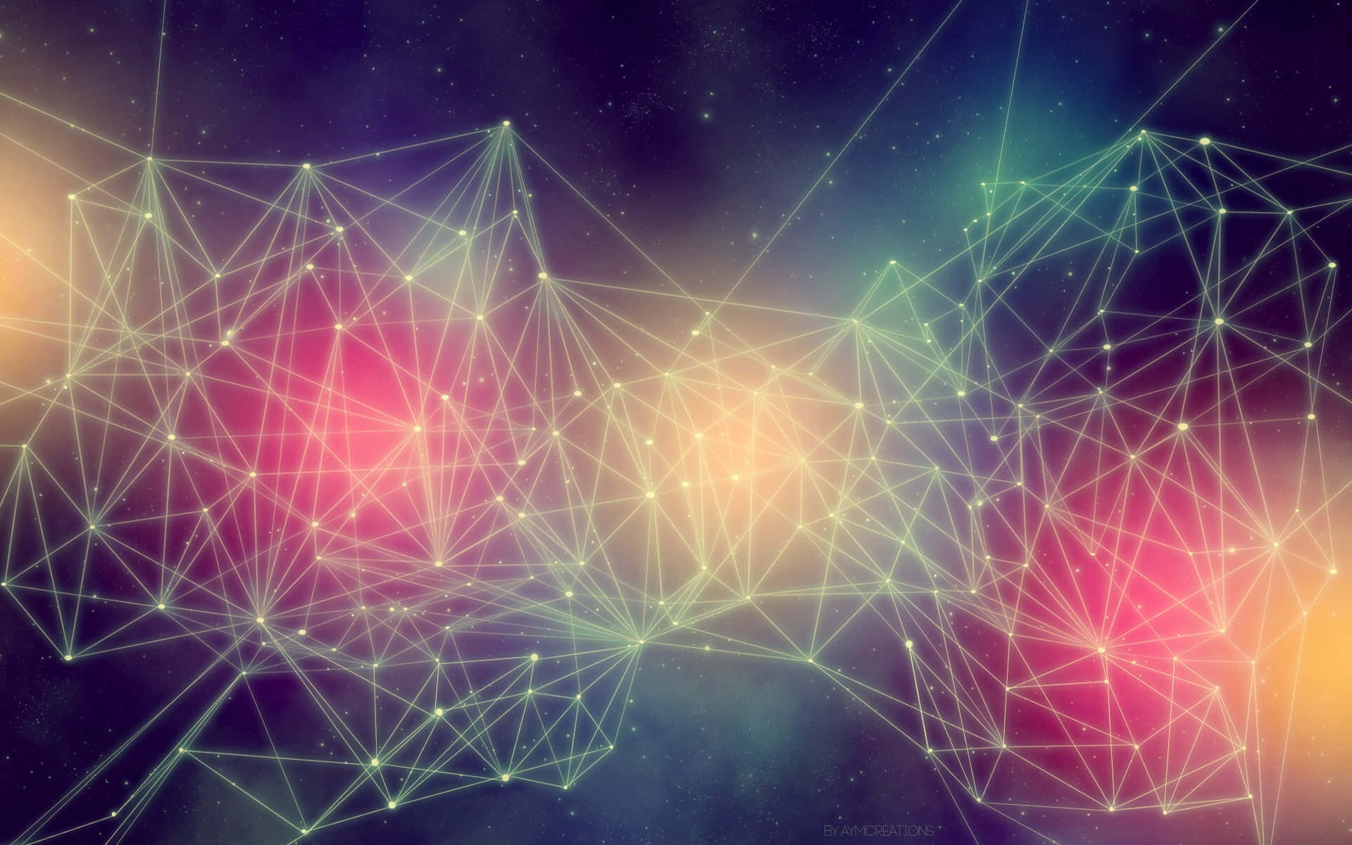 Pastel Connected Polygon Shapes Background