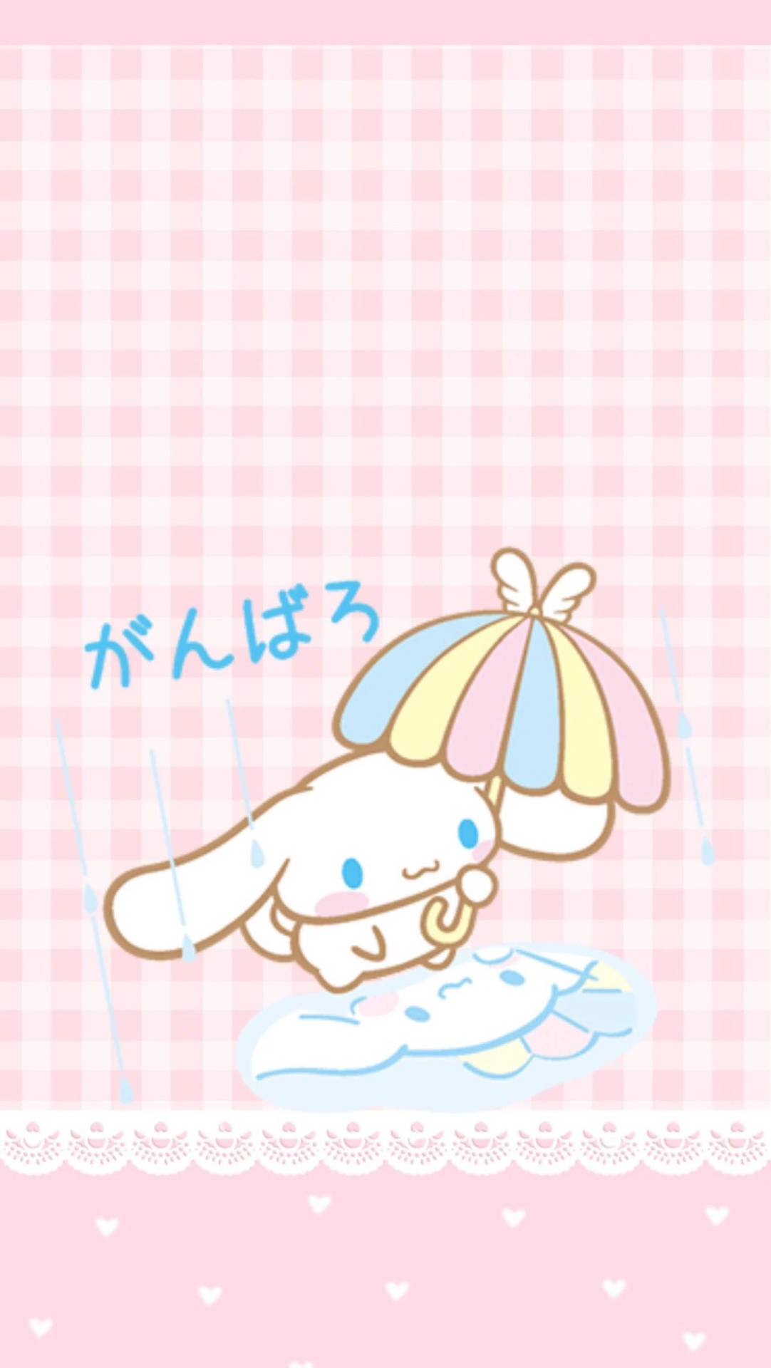 Pastel Cute Bunny With Umbrella Background