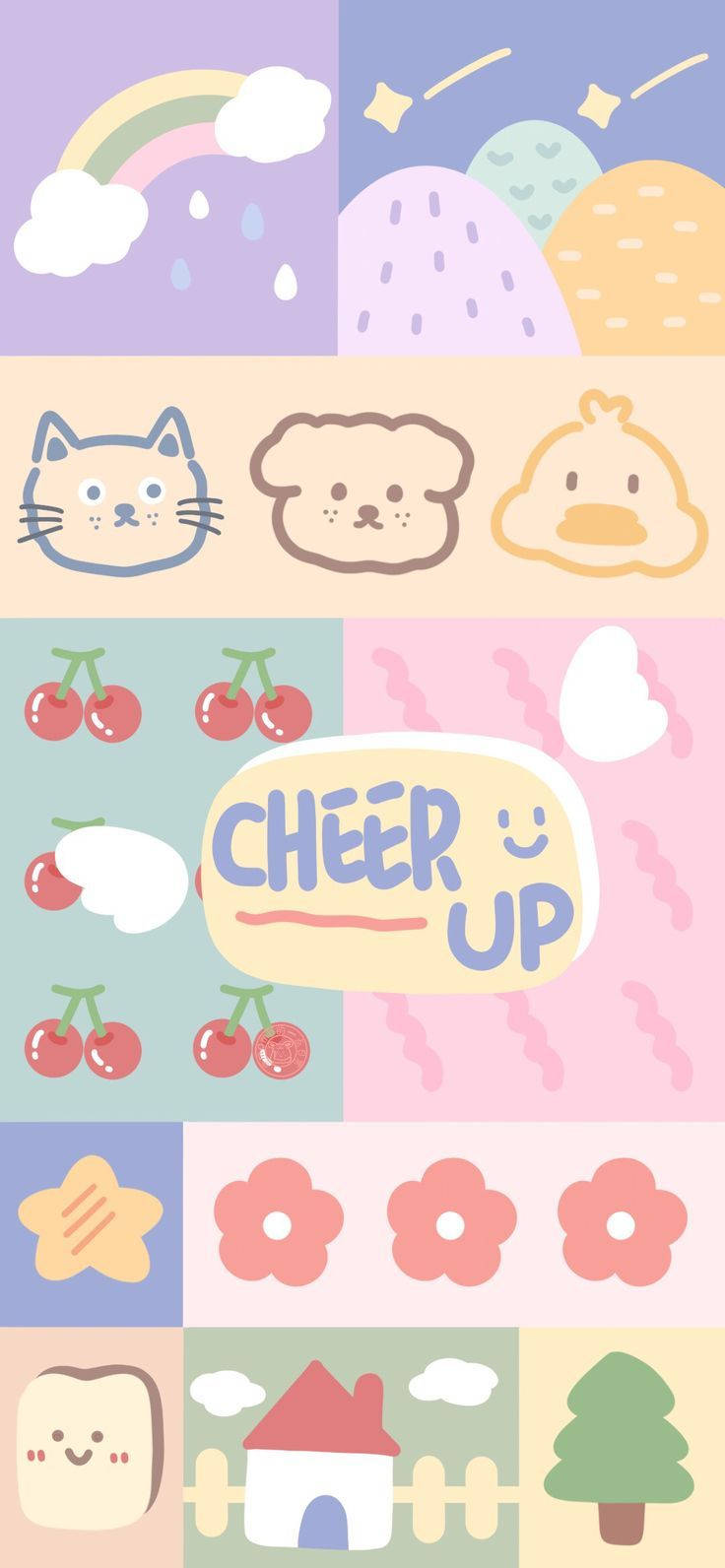 Pastel Cute Characters And Drawing Background