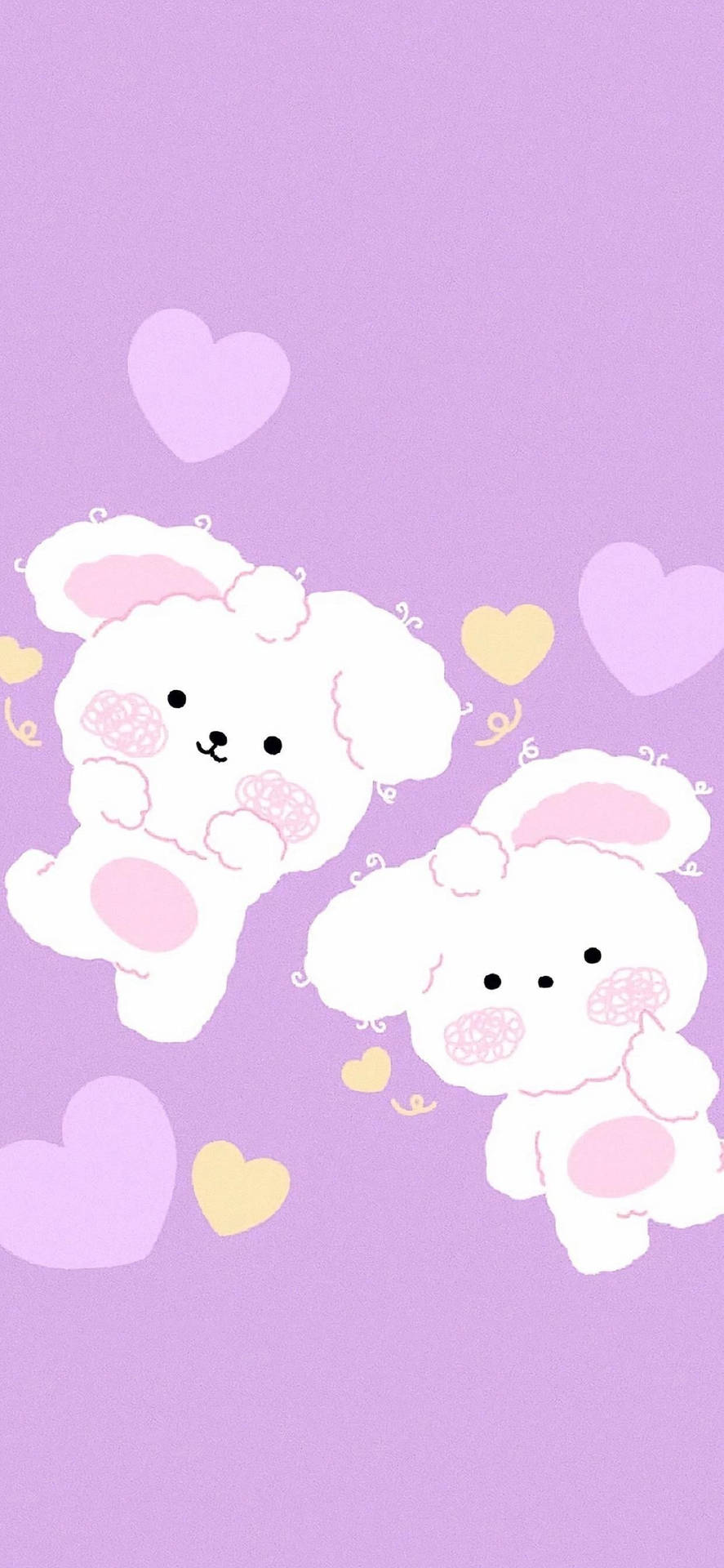 Pastel Cute White Bears Background