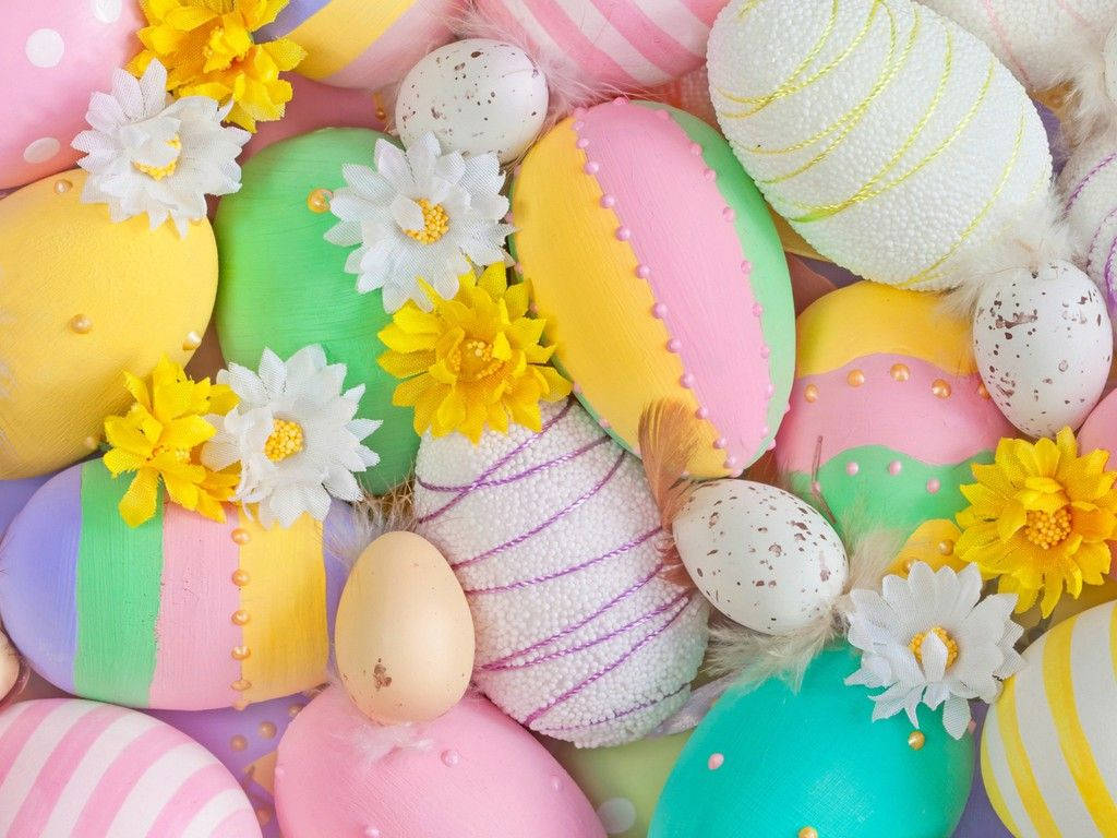 Pastel Easter Eggs Background