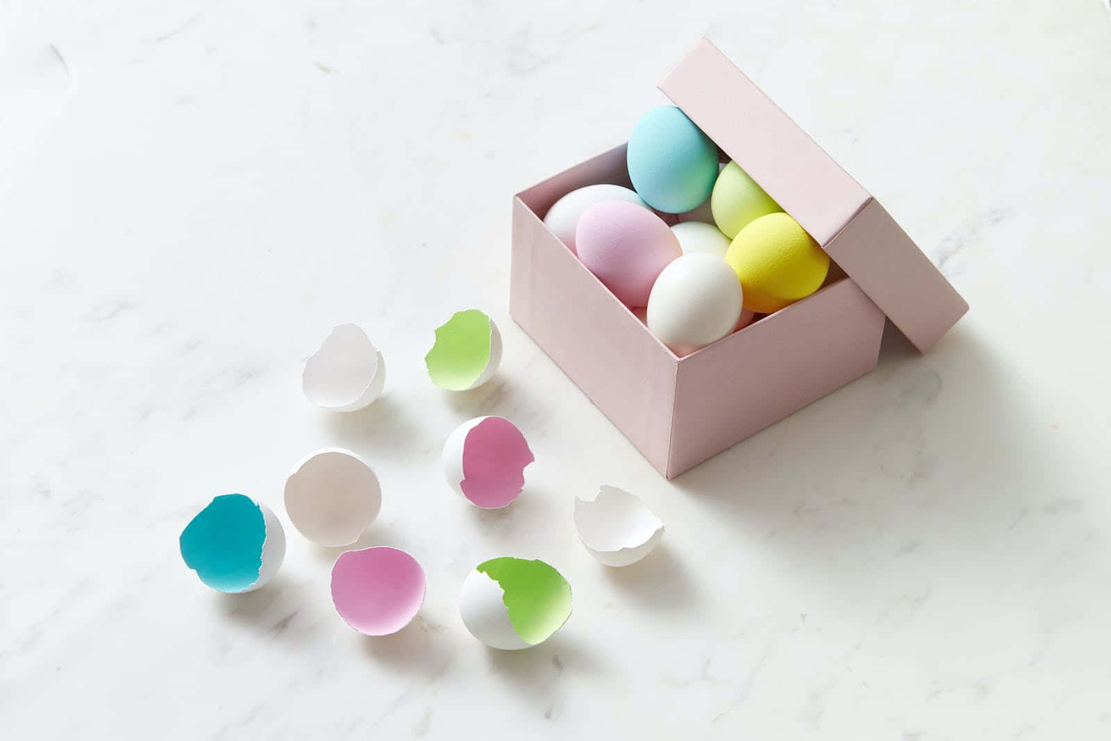 Pastel Easter Eggs In A Box