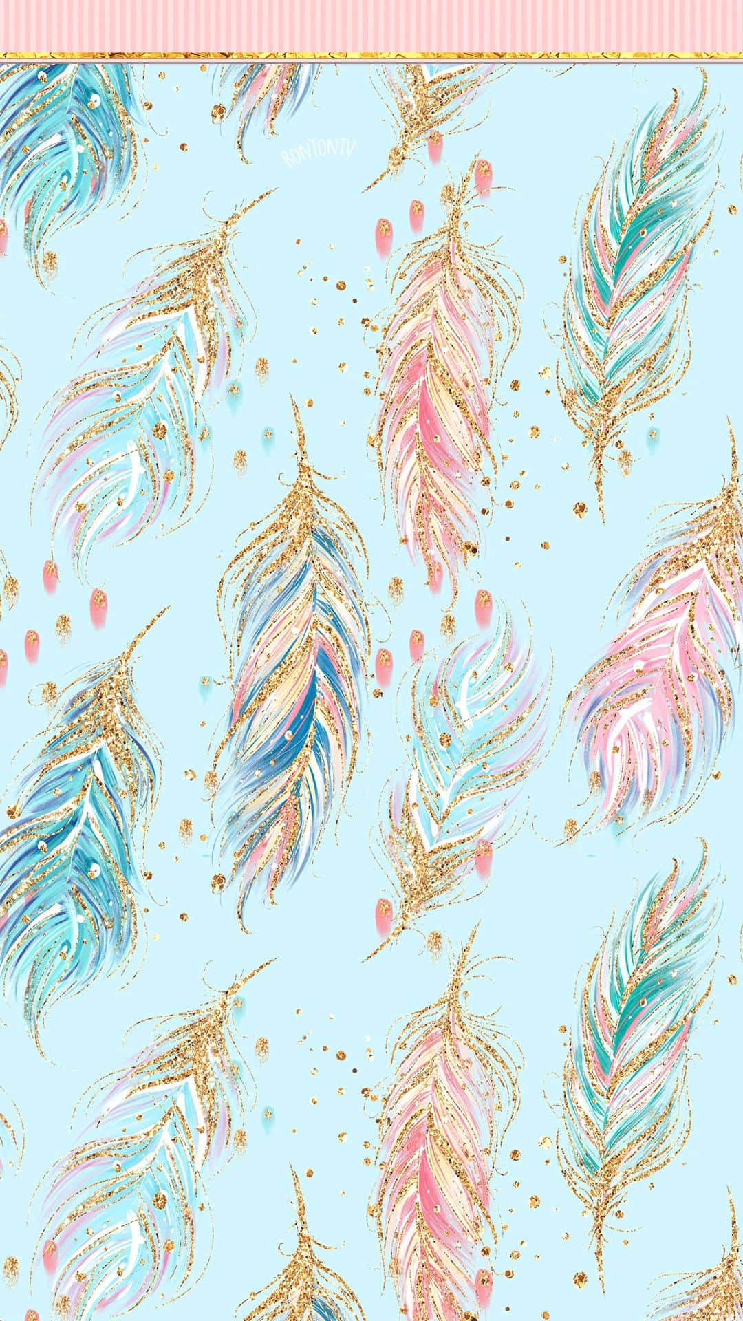 Pastel Feather Pattern Background