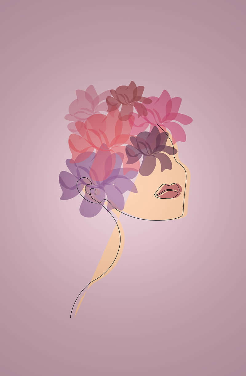 Pastel Floral Profile Art Background