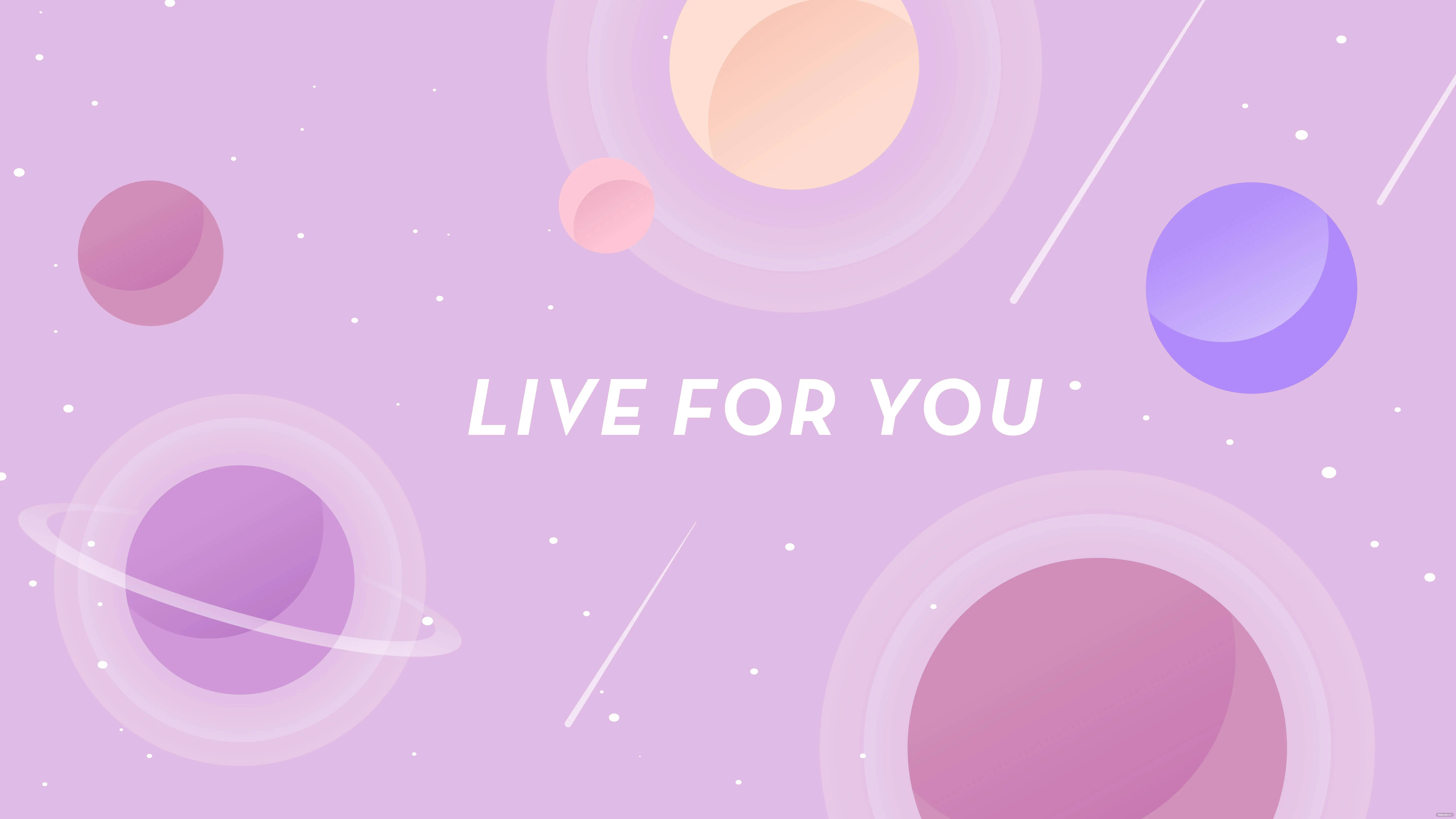 Pastel Galaxy Purple Planets Background