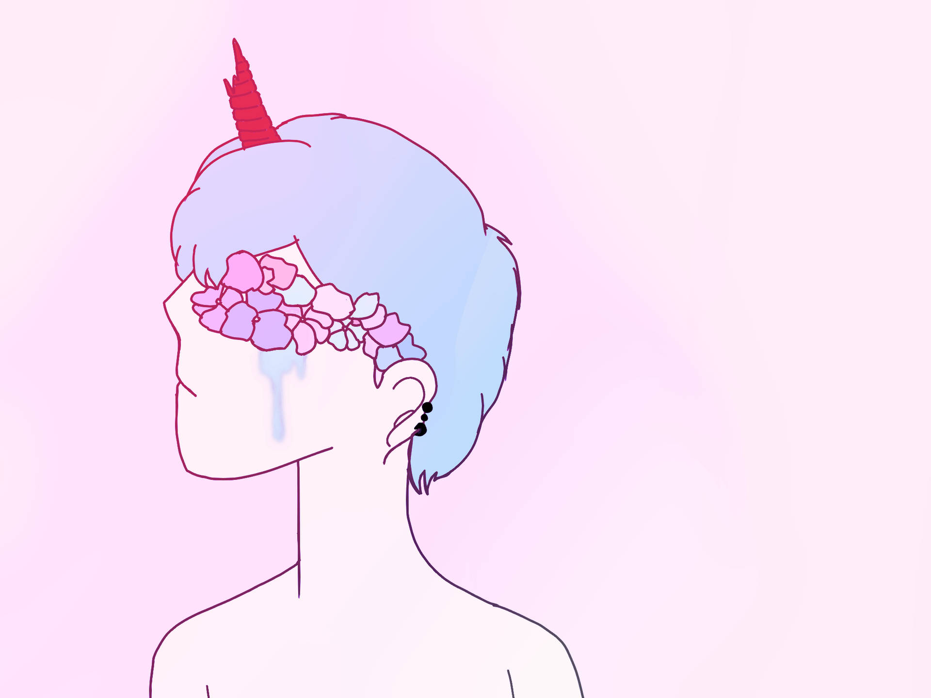 Pastel Gore Anime Boy Background