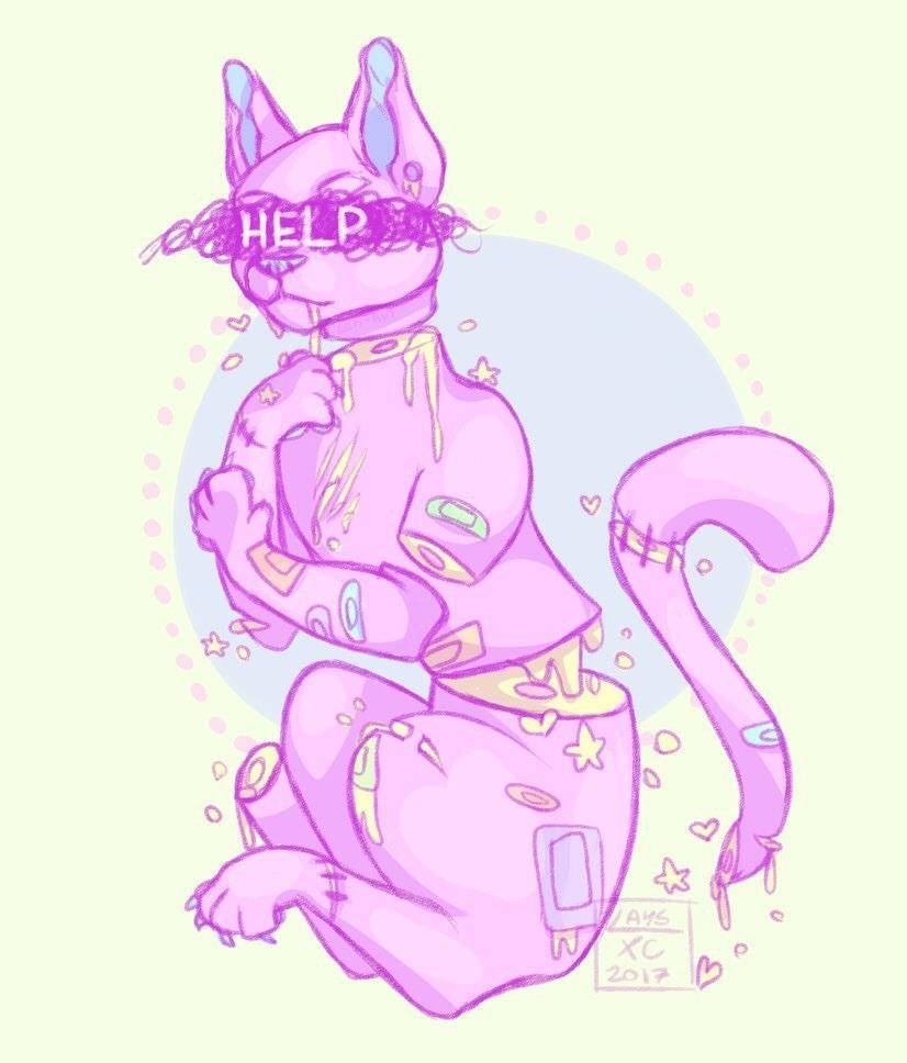 Pastel Gore Purple Dog Background