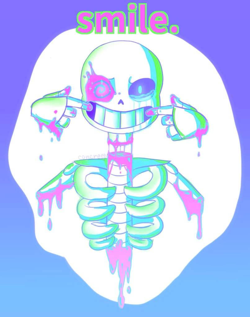 Pastel Gore Smiling Skull Background