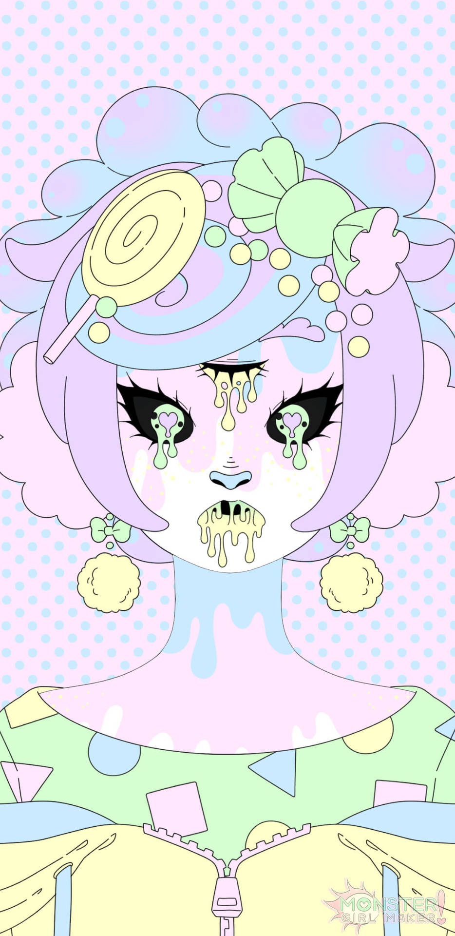 Pastel Goth Candy Girl Background