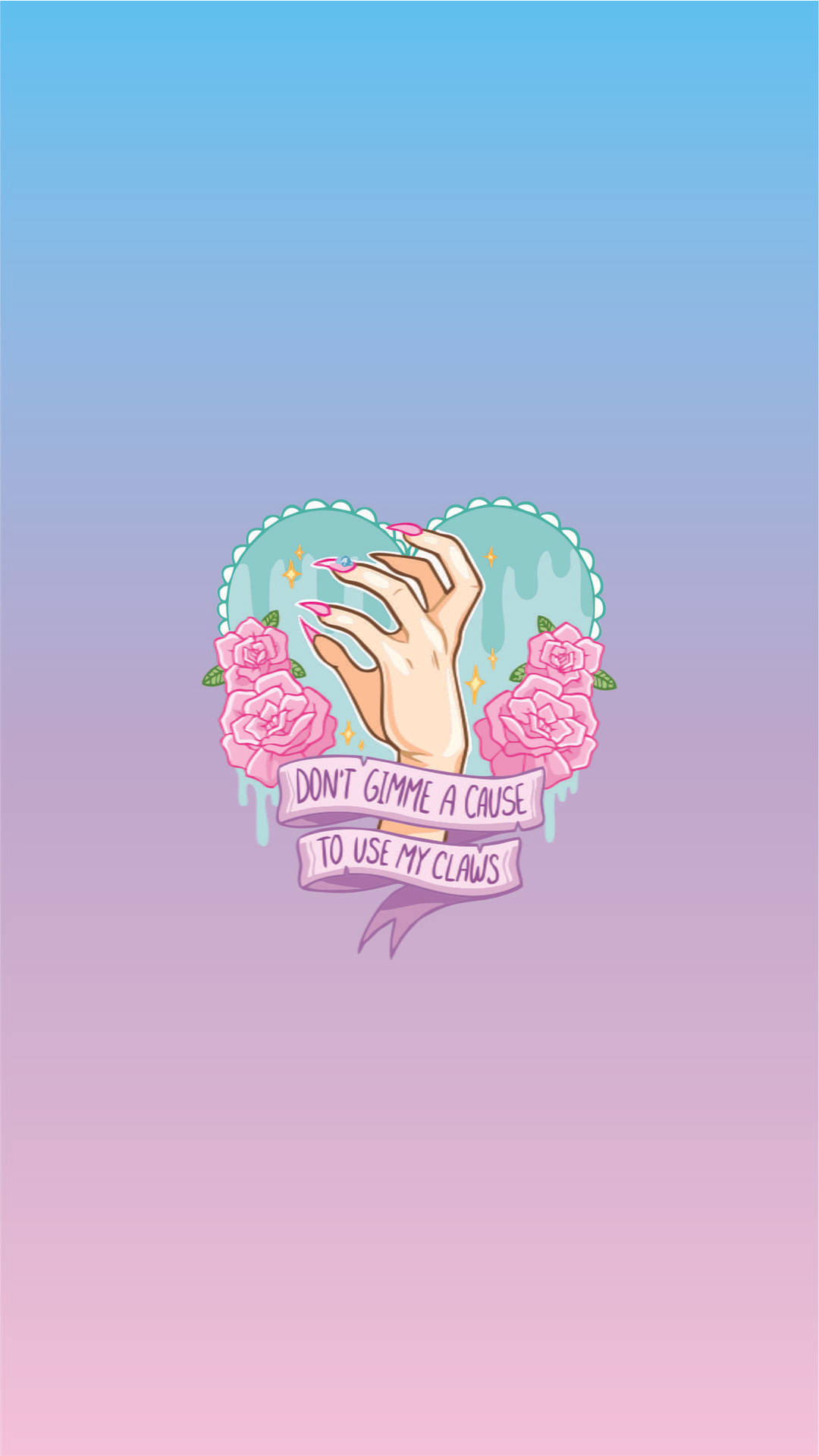 Pastel Goth Claws Quote Background