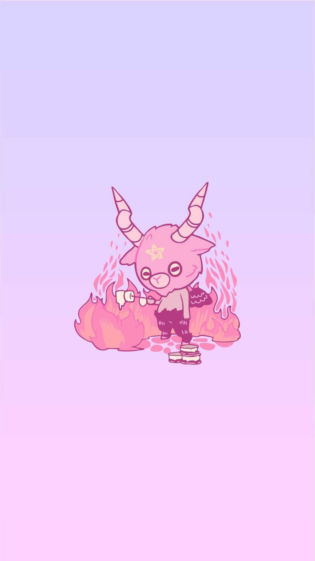Pastel Goth Cute Winged Devil Background