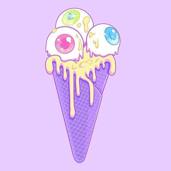Pastel Goth Eyeball Ice Cream Background