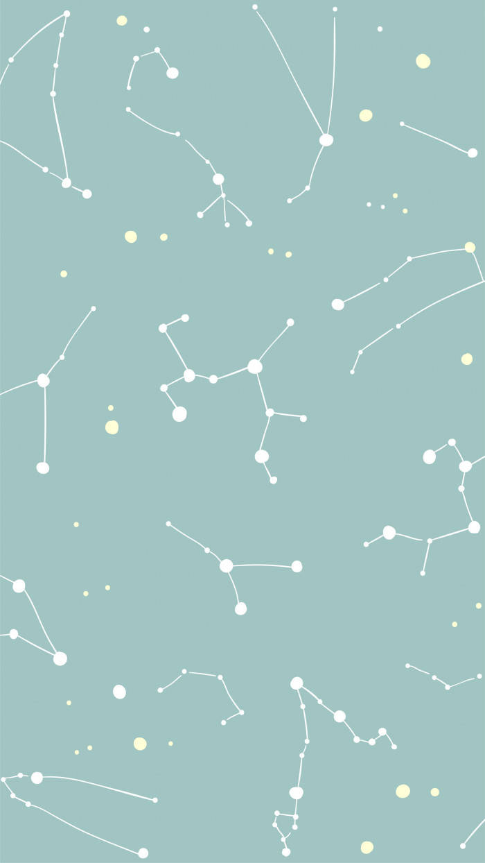 Pastel Green Aesthetic Constellations Background