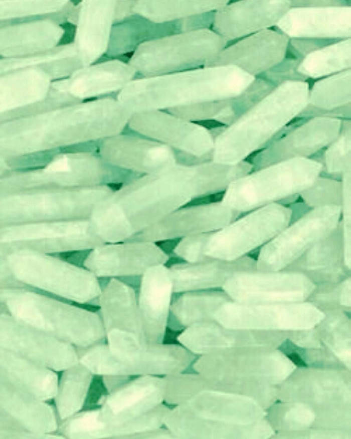 Pastel Green Aesthetic Crystals Background