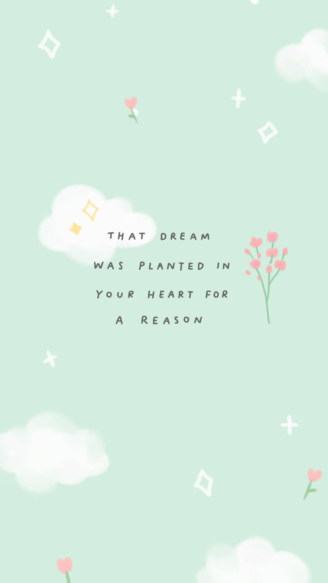 Pastel Green Sparkles Cute Positive Quotes