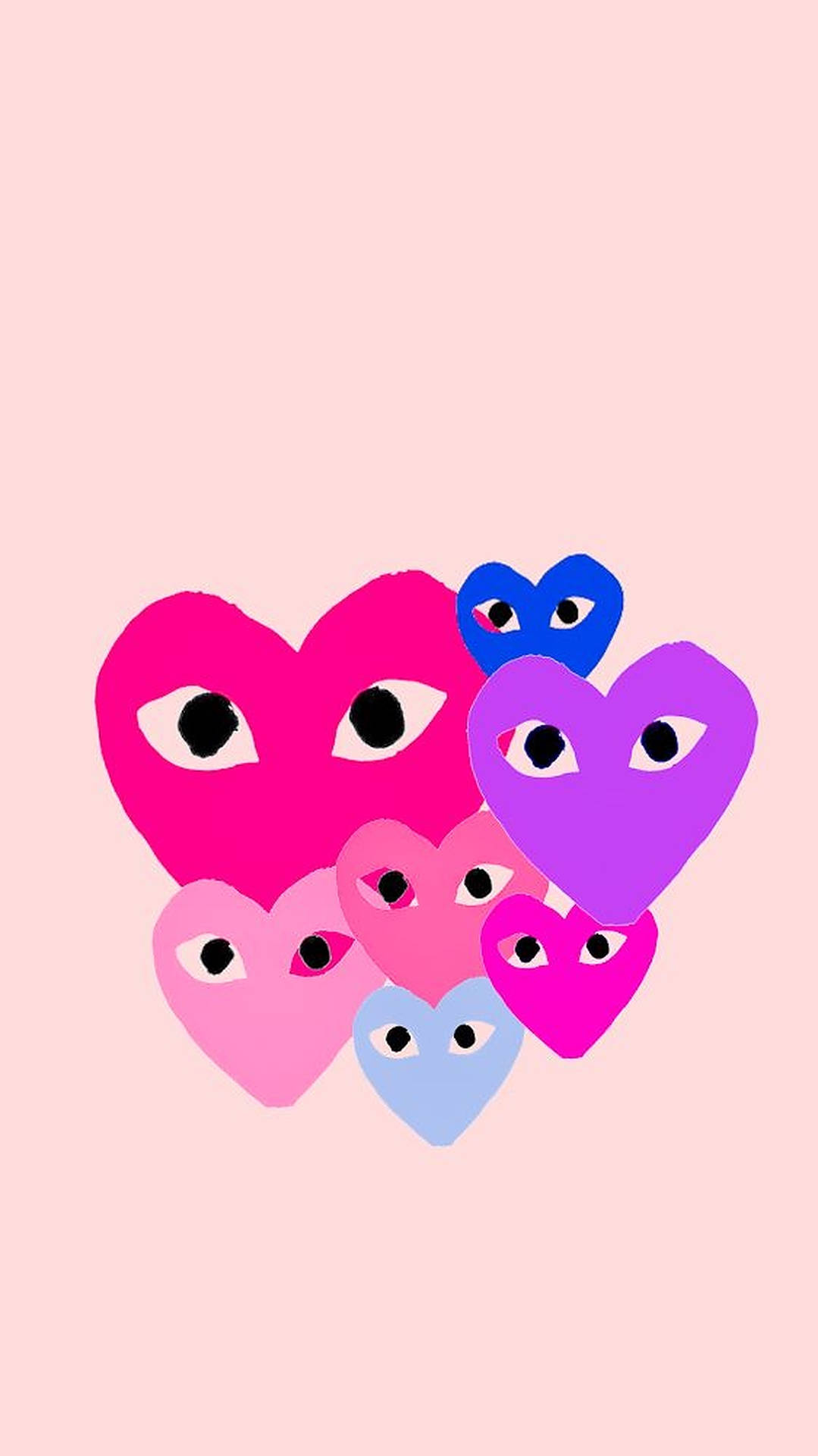 Pastel Hearts Cdg Background