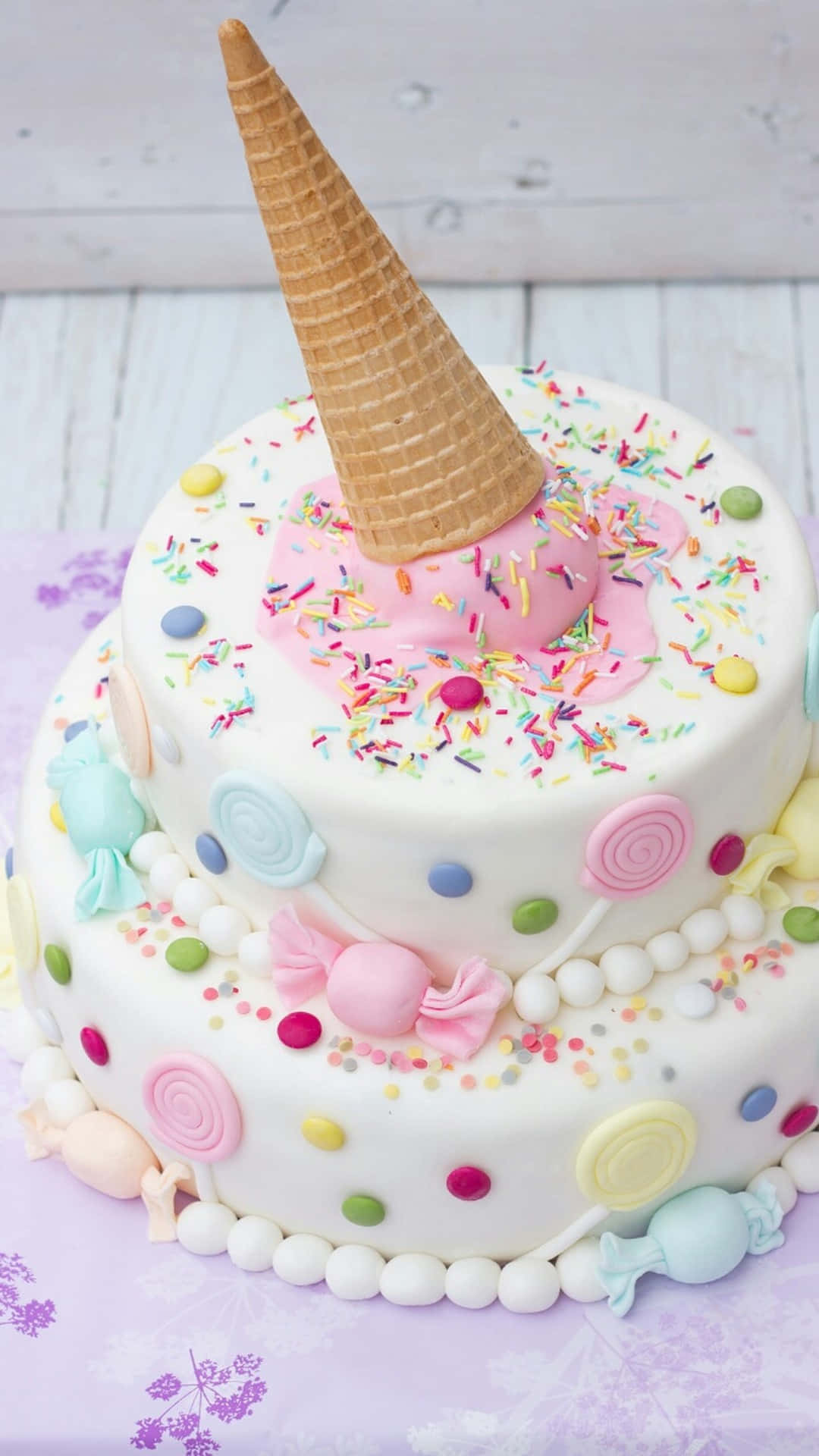 Pastel Ice Cream Cake Iphone Background