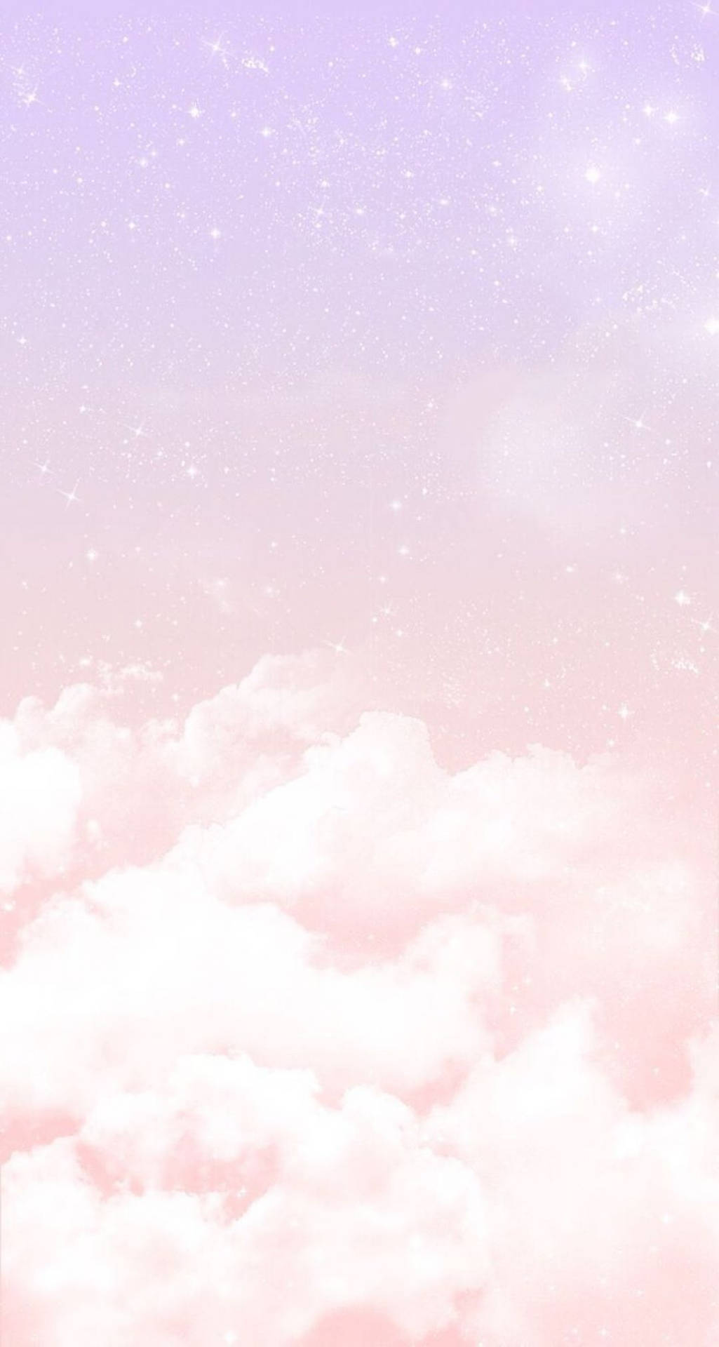Pastel Ipad Pink Clouds With Sparkling Stars Background